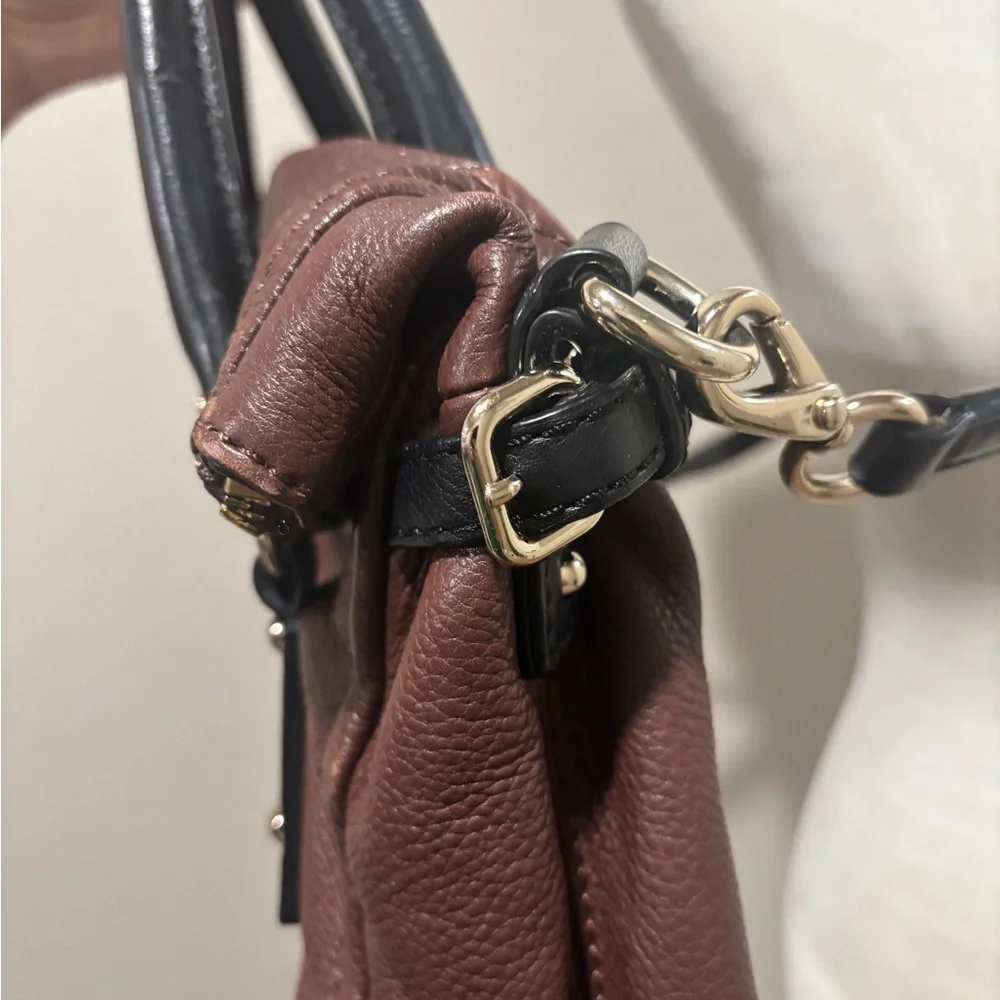 Kate Spade Chocolate Brown Satchel with Black Handles